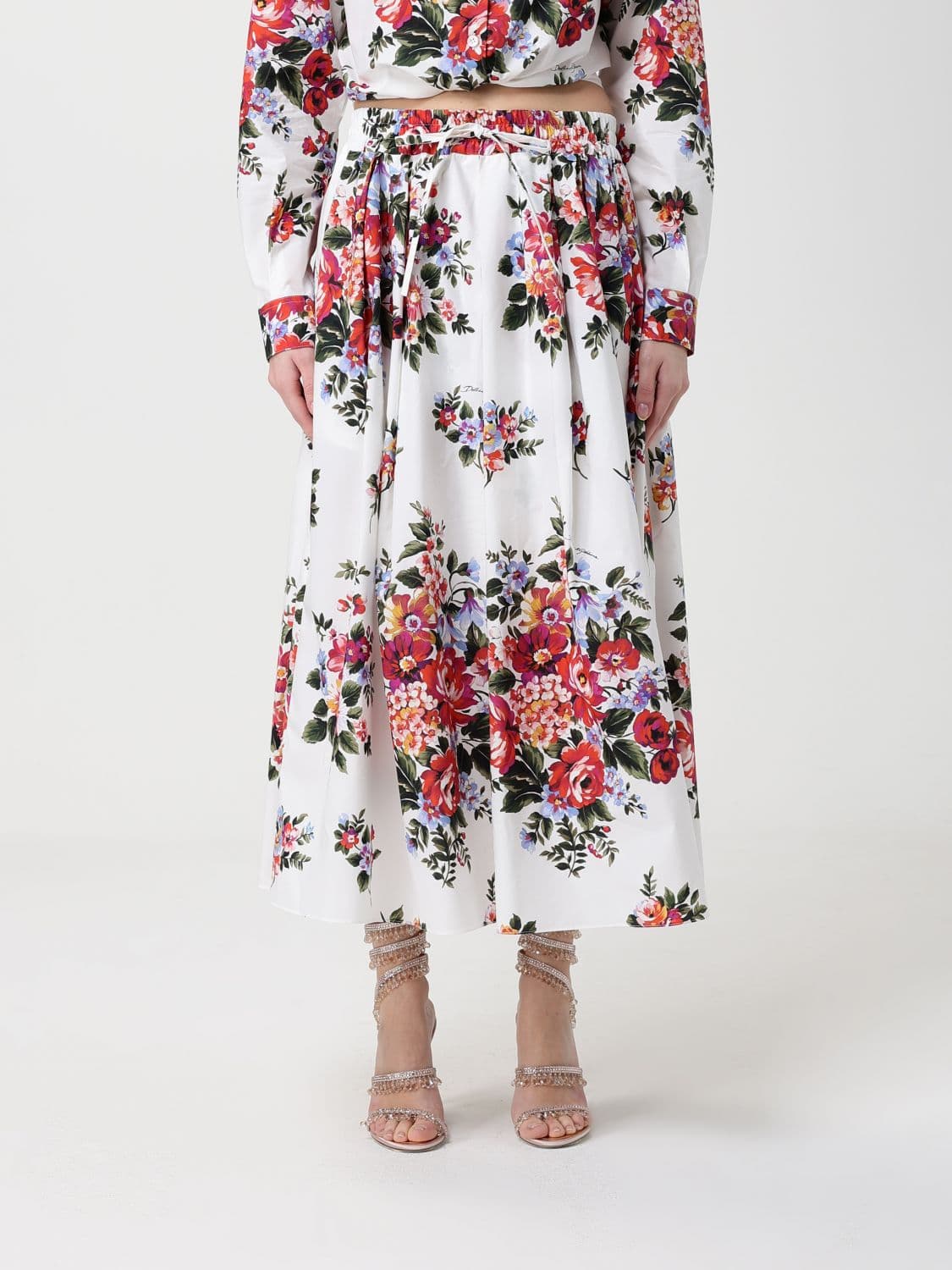 Dolce & Gabbana Printed Poplin Midi Skirt · 42