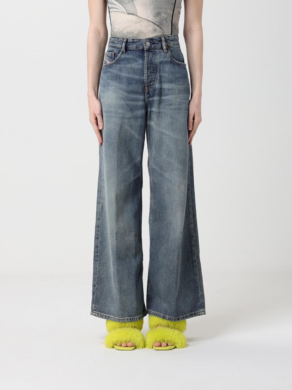 Diesel D-Sire Wide-Leg Denim Jeans