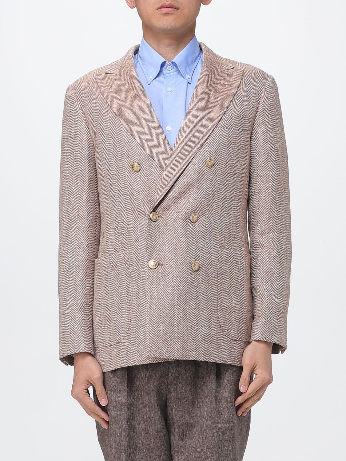 Brunello Cucinelli Double-Breasted Silk Blend Blazer