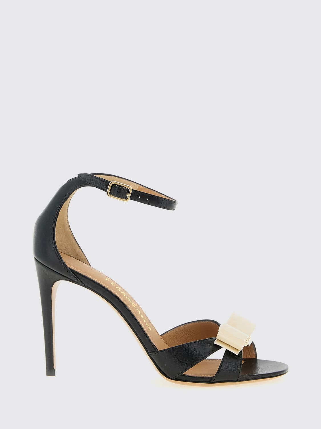 Ferragamo Leather Sandal with Vara Bow