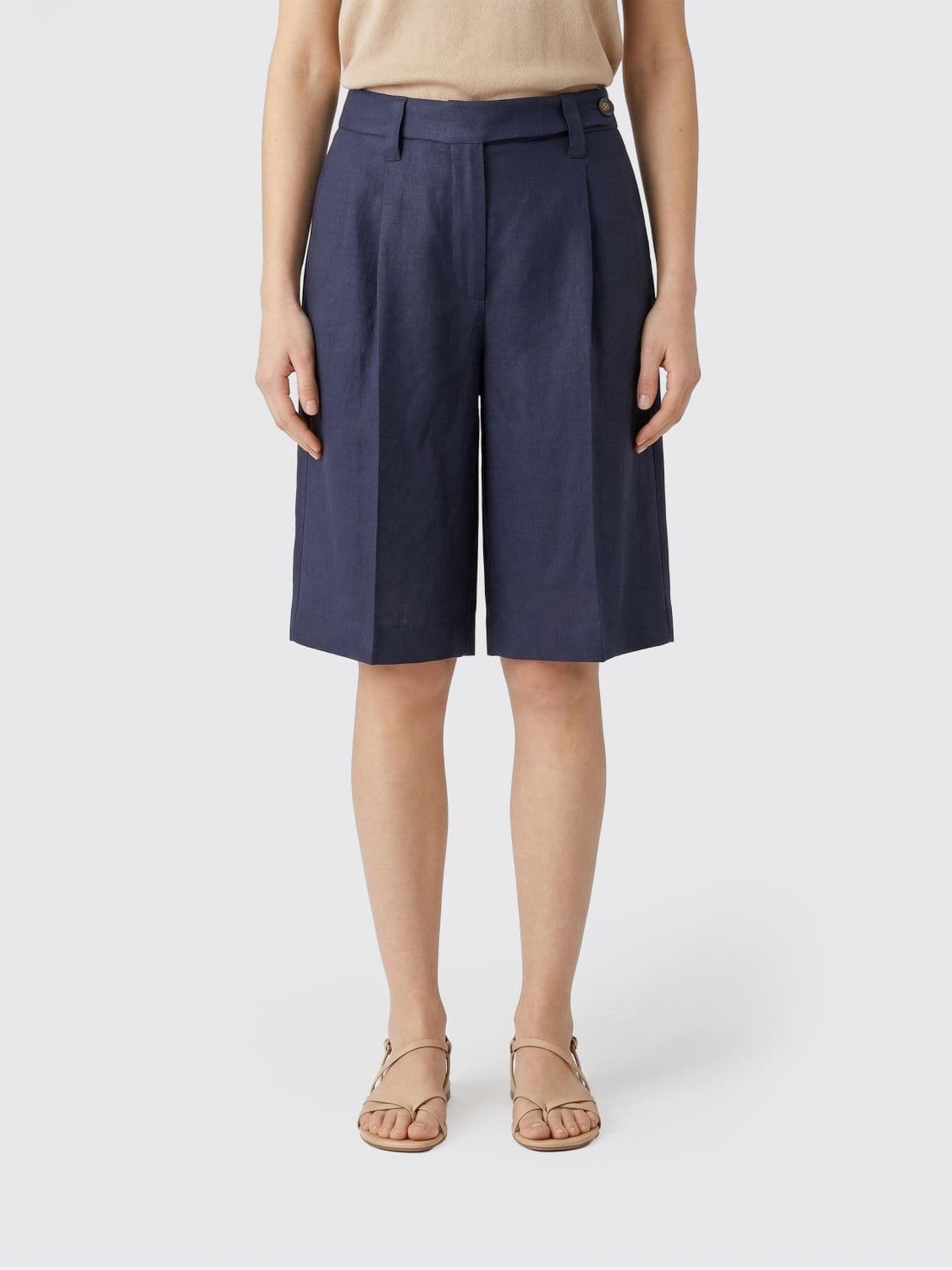 Brunello Cucinelli Linen Blend Tailored Shorts · 40