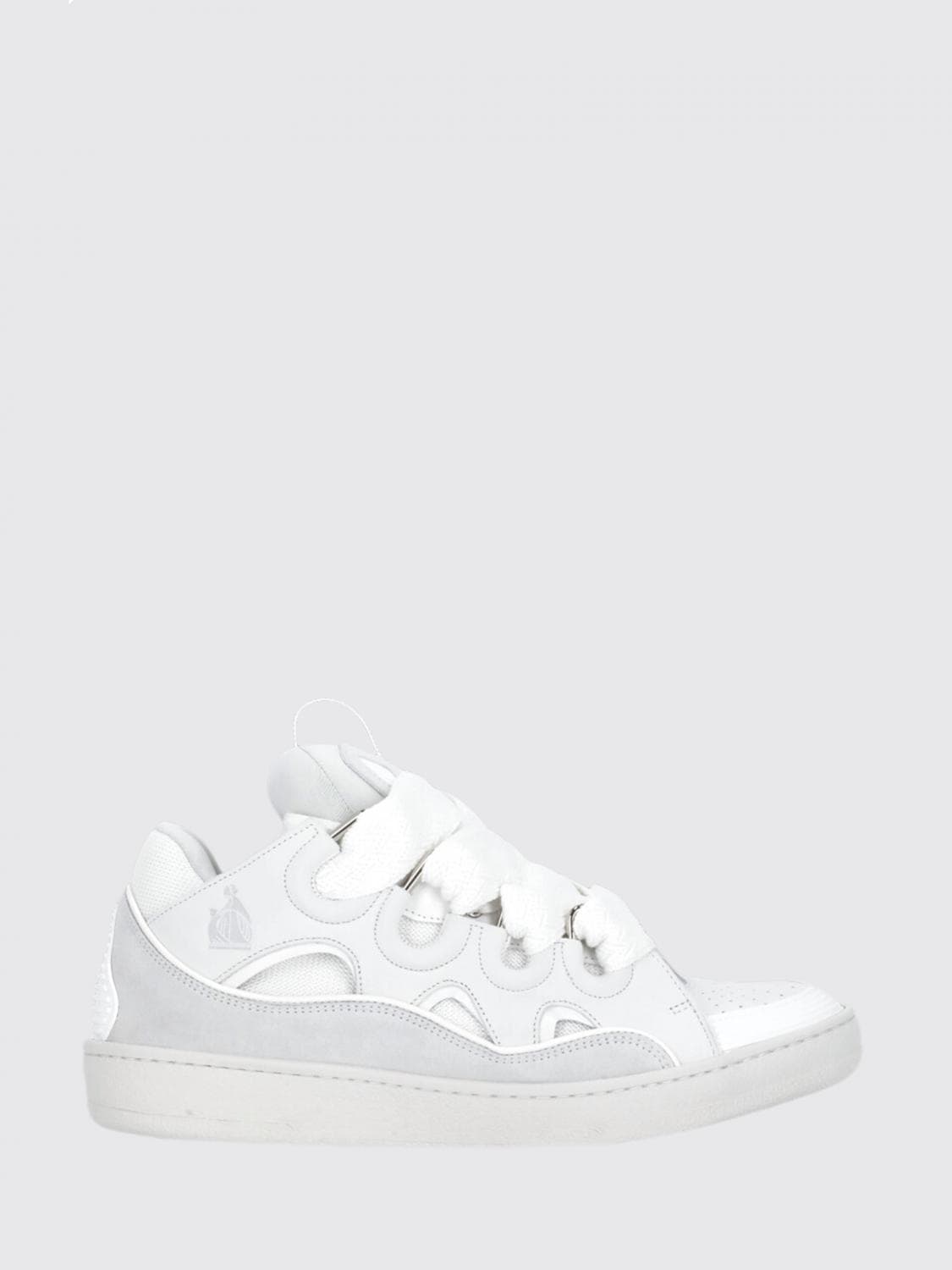 Lanvin Curb Suede And Mesh Sneakers