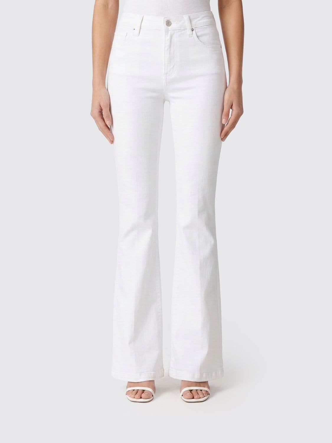 Paige Flared Cotton Denim Jeans