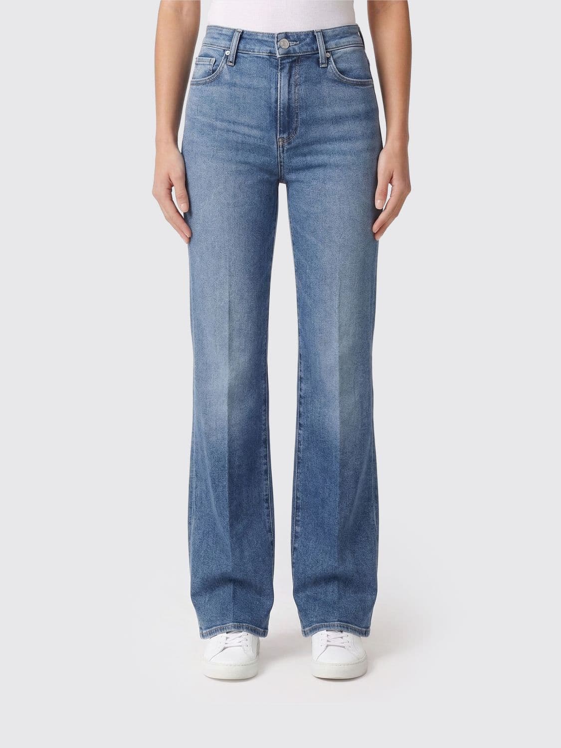 Paige Flared Cotton Denim Jeans