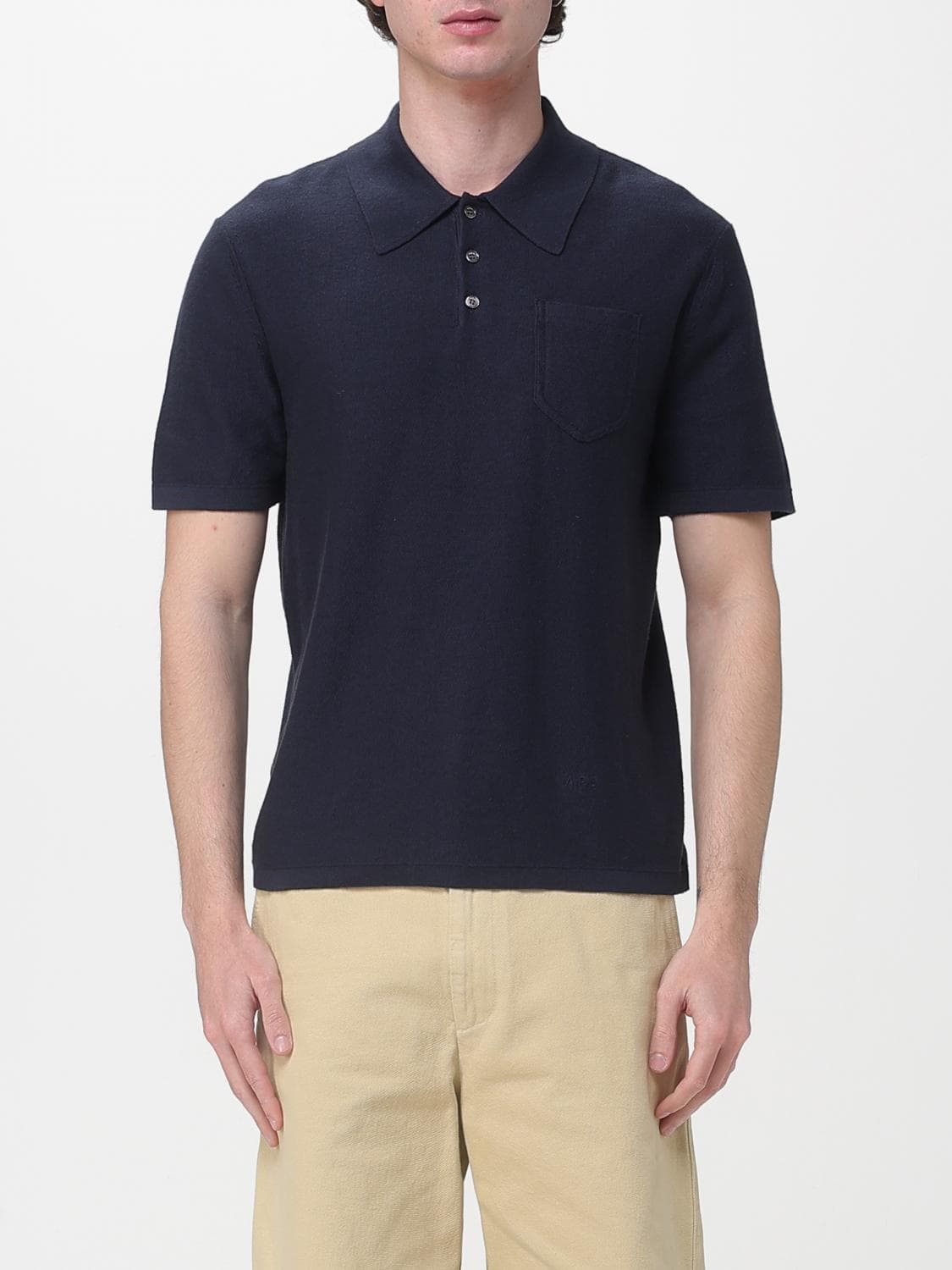 A.p.c. A. P.C. Striped Cotton and Cashmere Polo