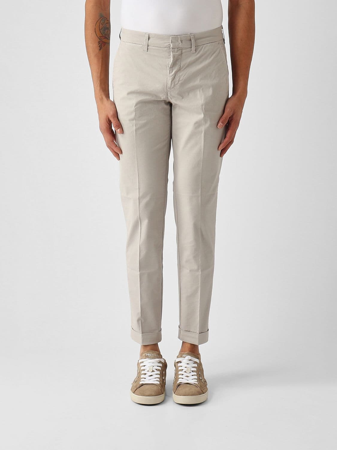 Fay Slim Fit Stretch Cotton Trousers · 32