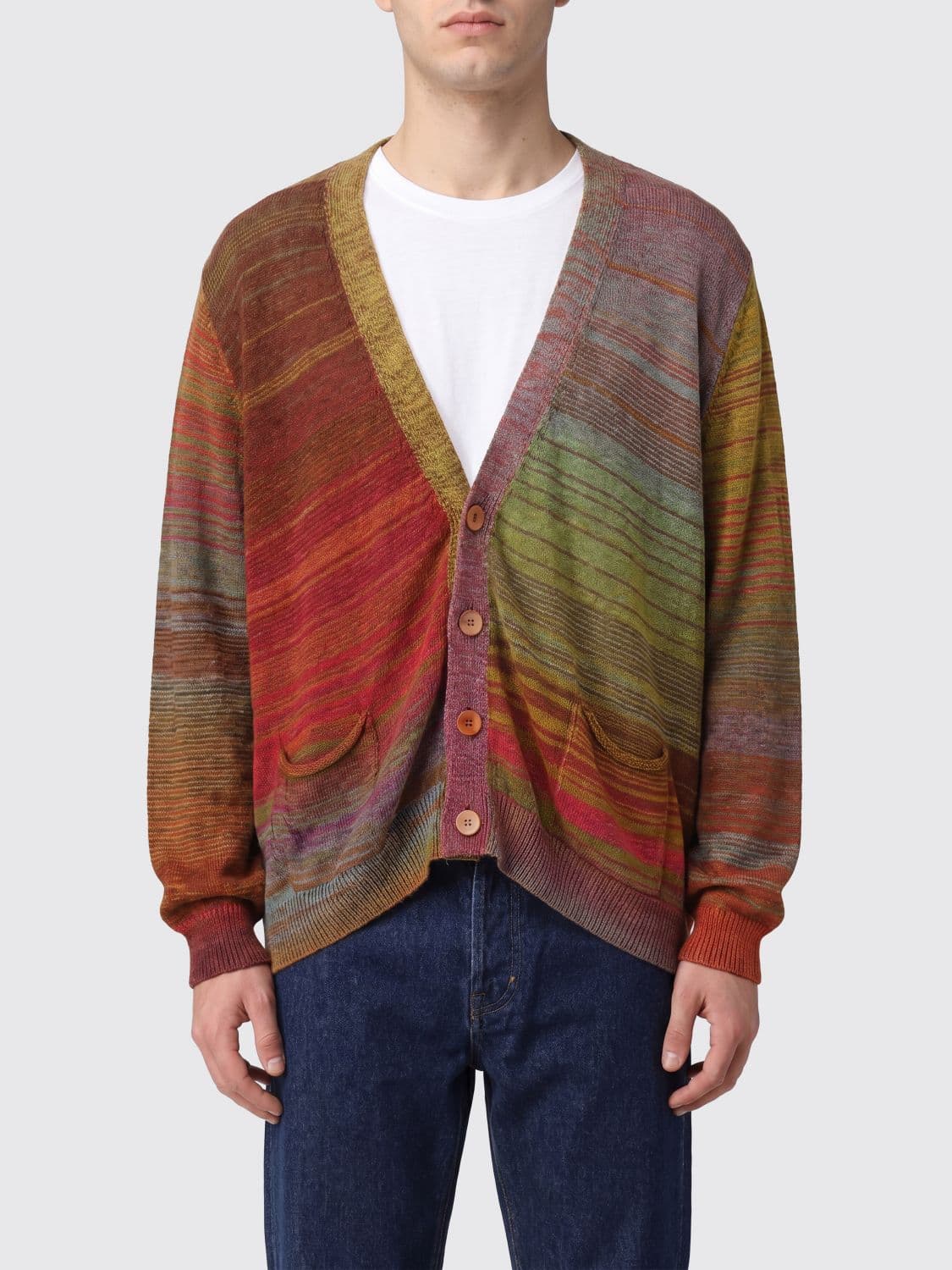 Magliano Striped Cotton Cardigan with Logo · M