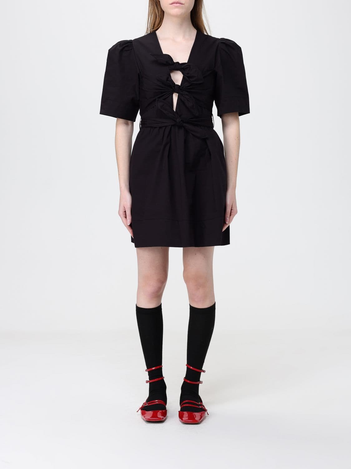 Ganni Stretch Cotton Mini Dress · 36