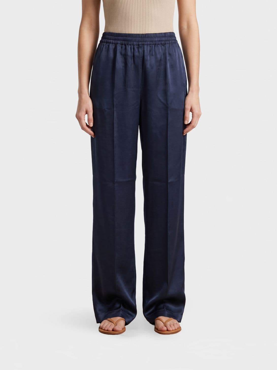 Aspesi Wide Leg Silk Trousers · 42