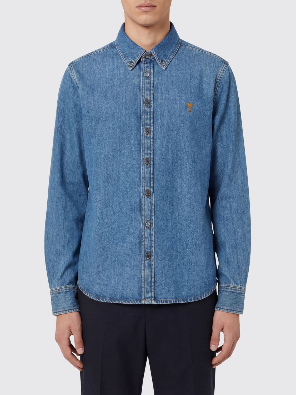 Ami Paris Cotton Denim Shirt