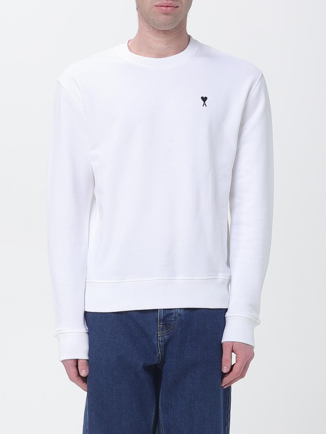 Ami Paris Cotton Crew Neck Sweatshirt