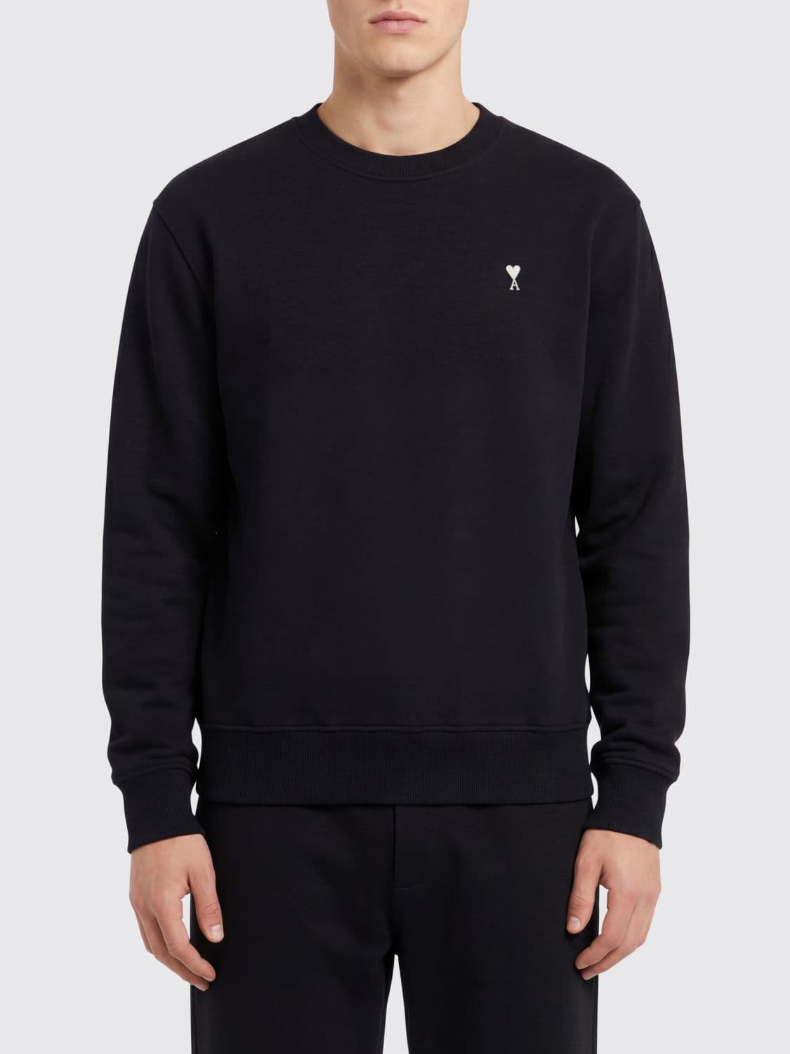 Ami Paris Cotton Crew Neck Sweatshirt