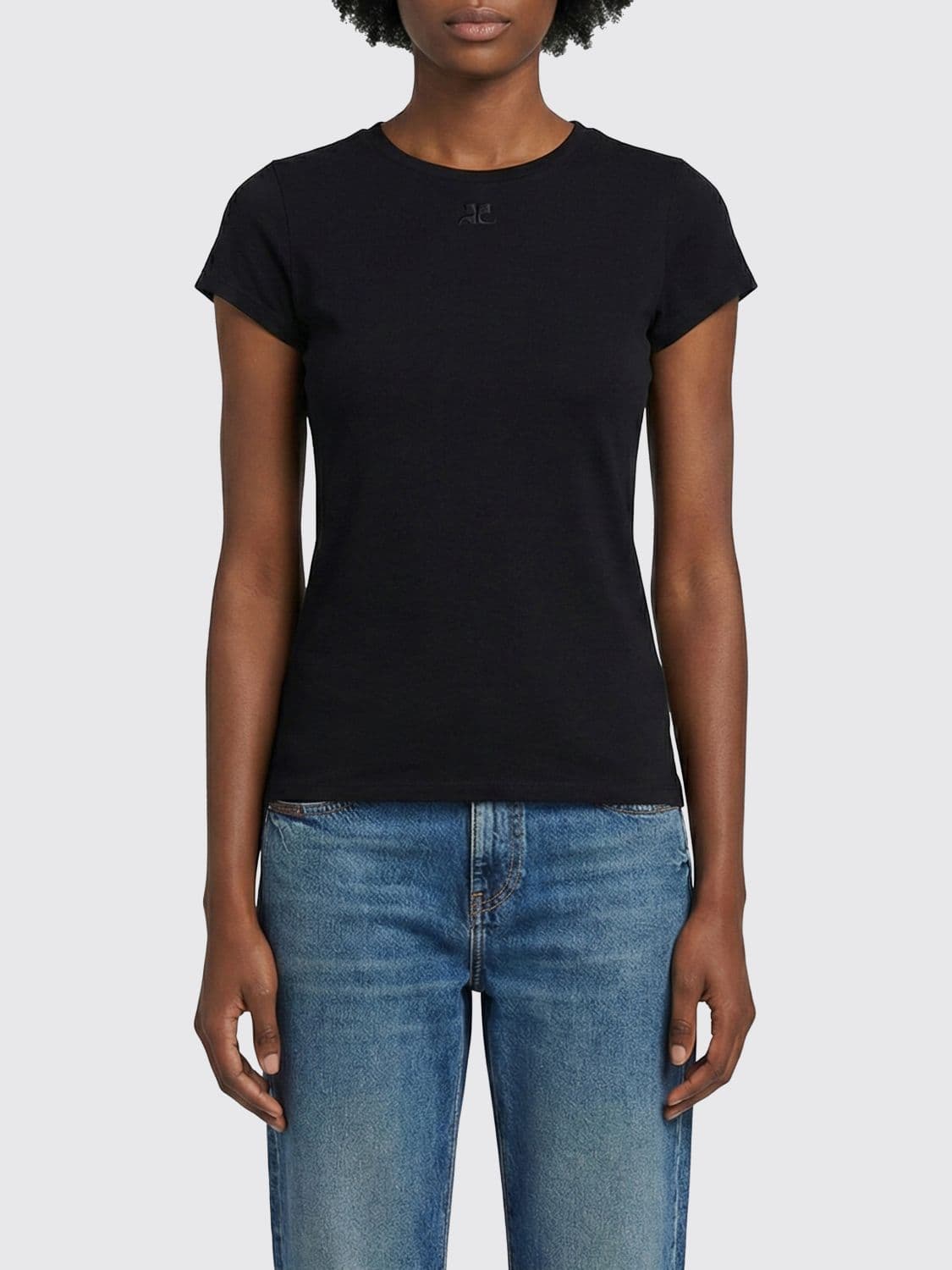 Courrèges Viscose T-Shirts with Logo
