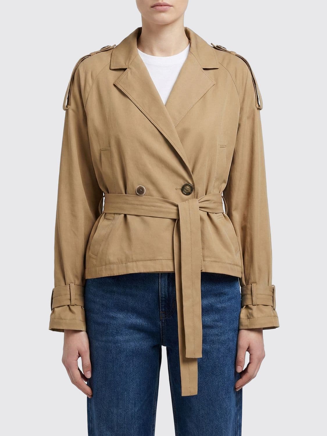 Pinko Short Double-Breasted Trench Coat · S