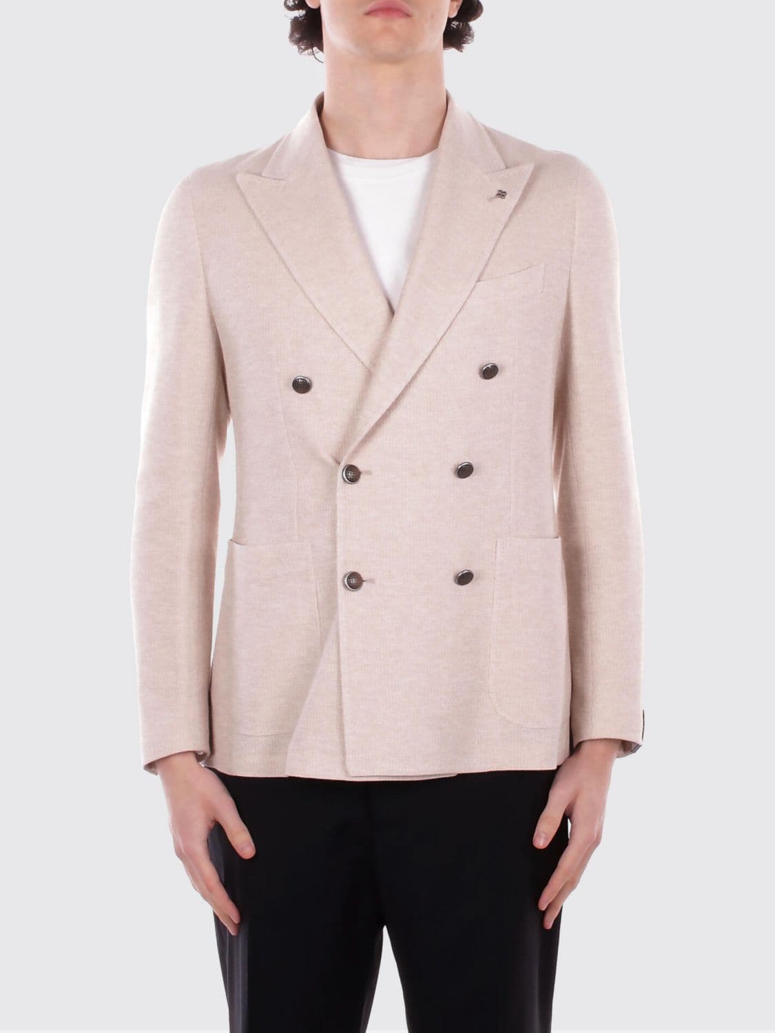 Tagliatore Double Breasted Cotton Blend Blazer · 52