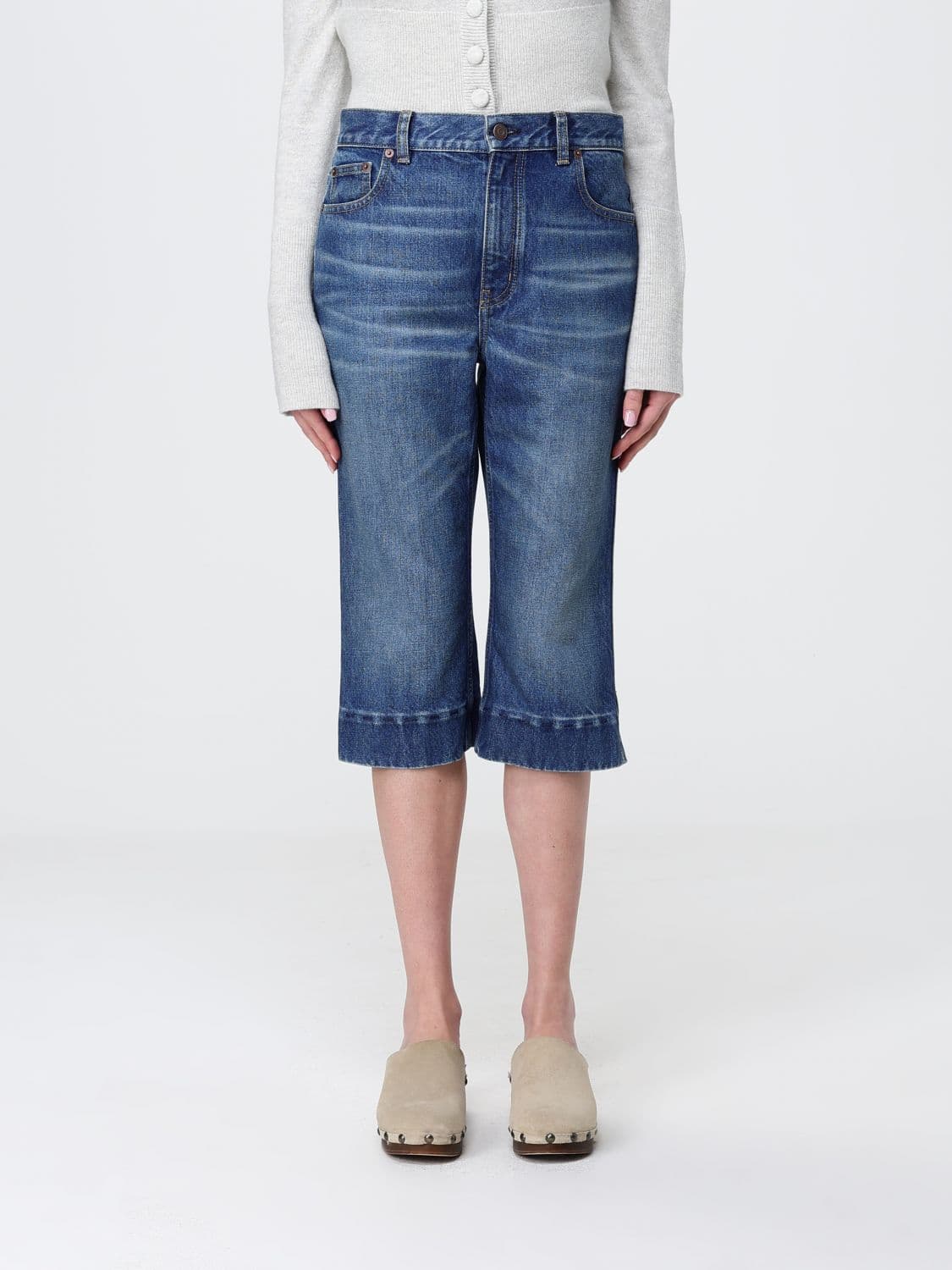 Chloé Cropped Fit Cotton Denim Jeans