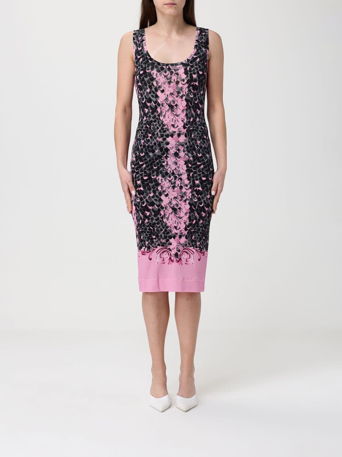 Versace Jeans Couture Printed Jersey Midi Dress
