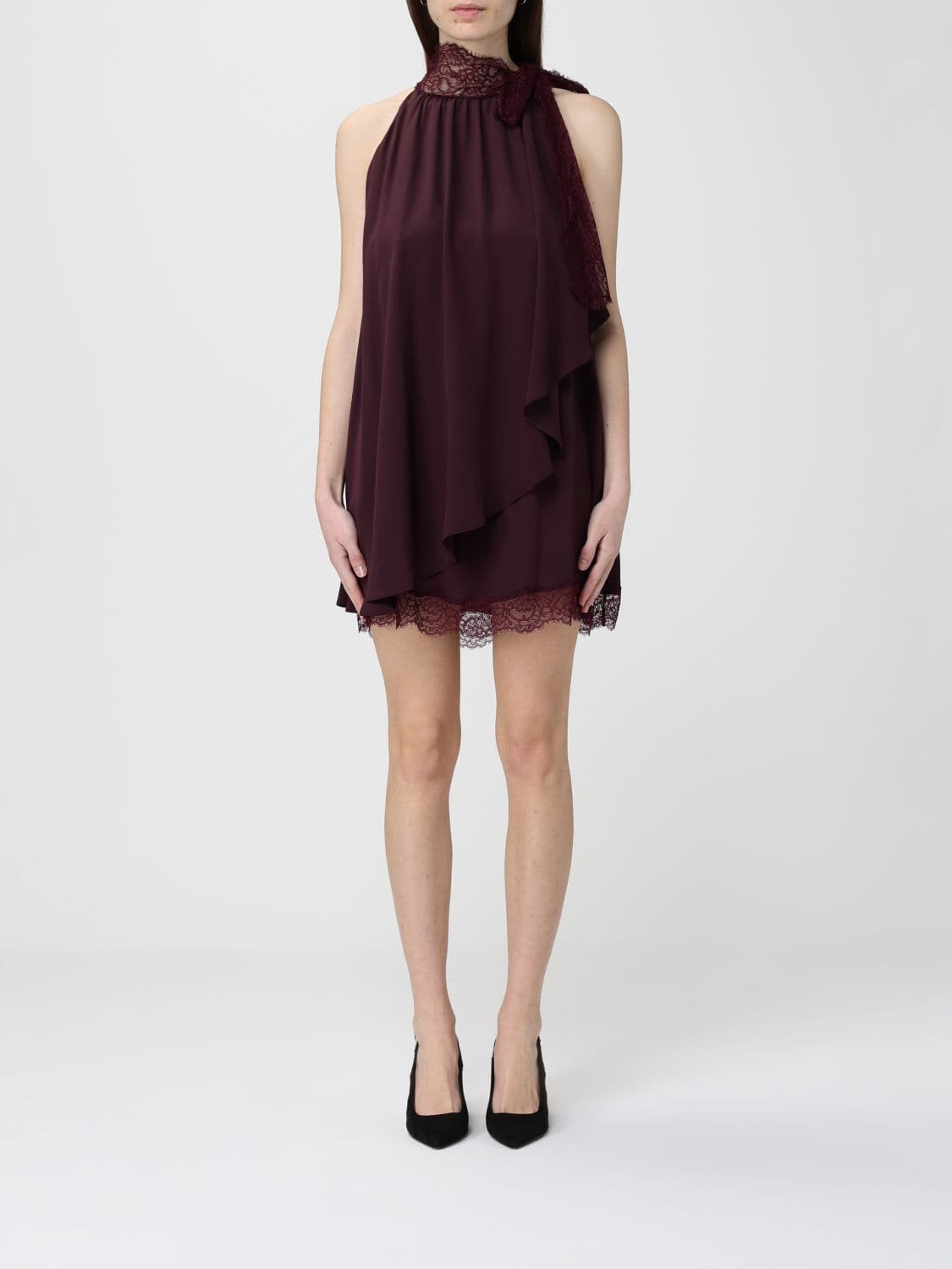 Pinko Georgette Dress with Lace Details