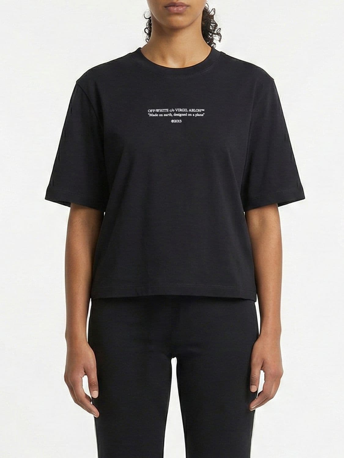 Off-White Cotton T-shirts with Logo
