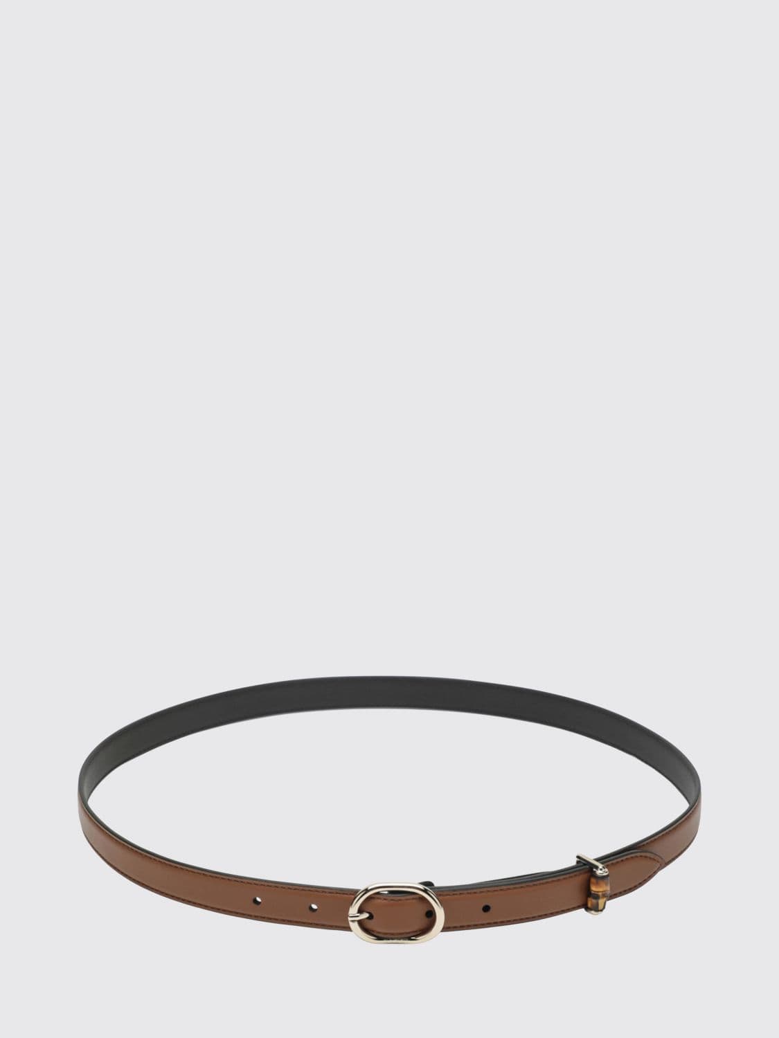 Gucci Leather Belt with Oval Buckle