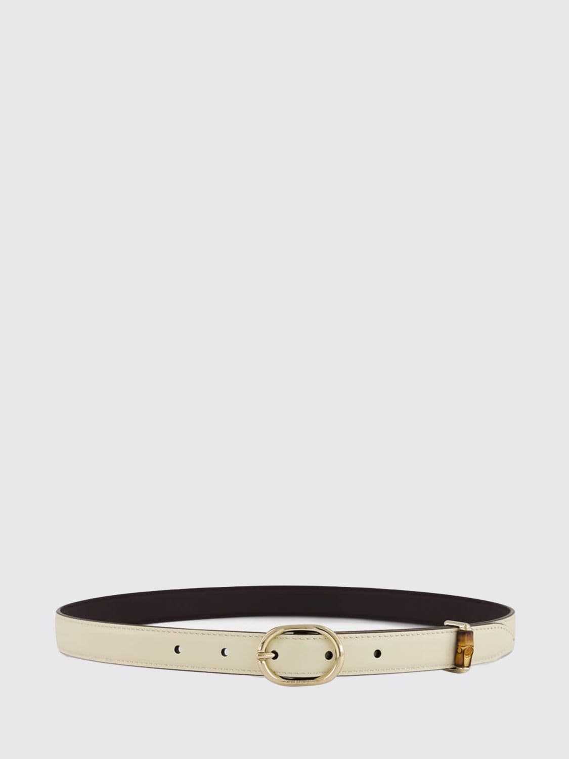 Gucci Leather Belt with Oval Buckle
