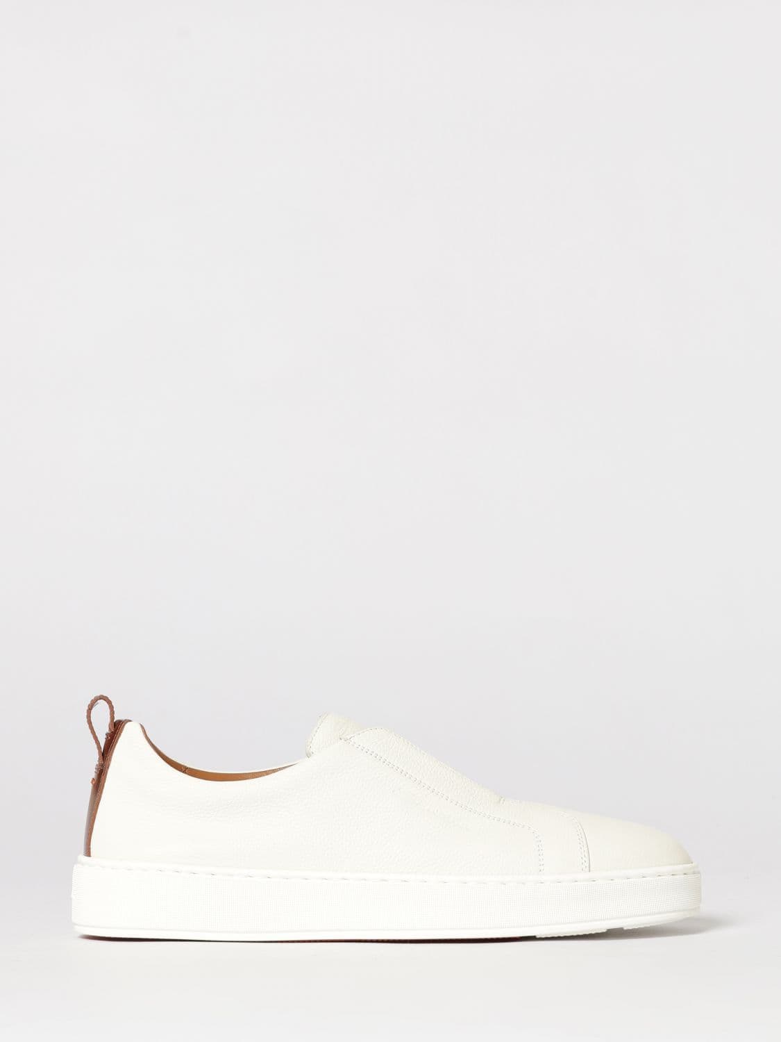 Santoni Victory Grained Leather Sneakers