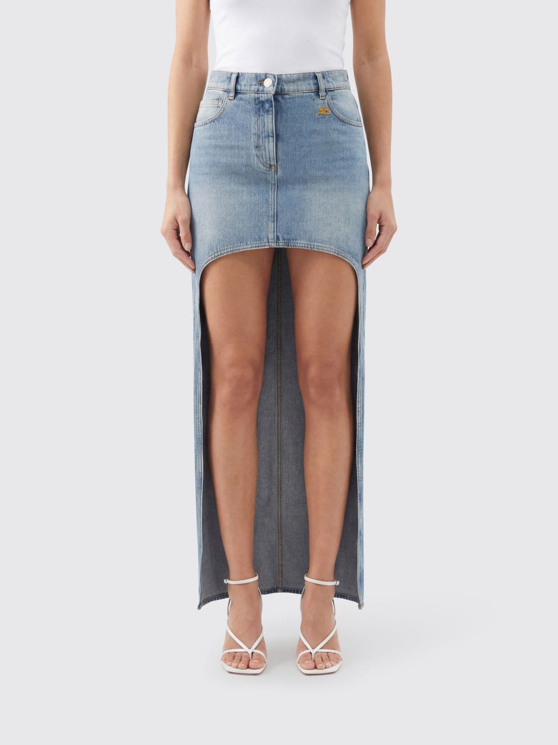 Courrèges Asymmetric Denim Skirt
