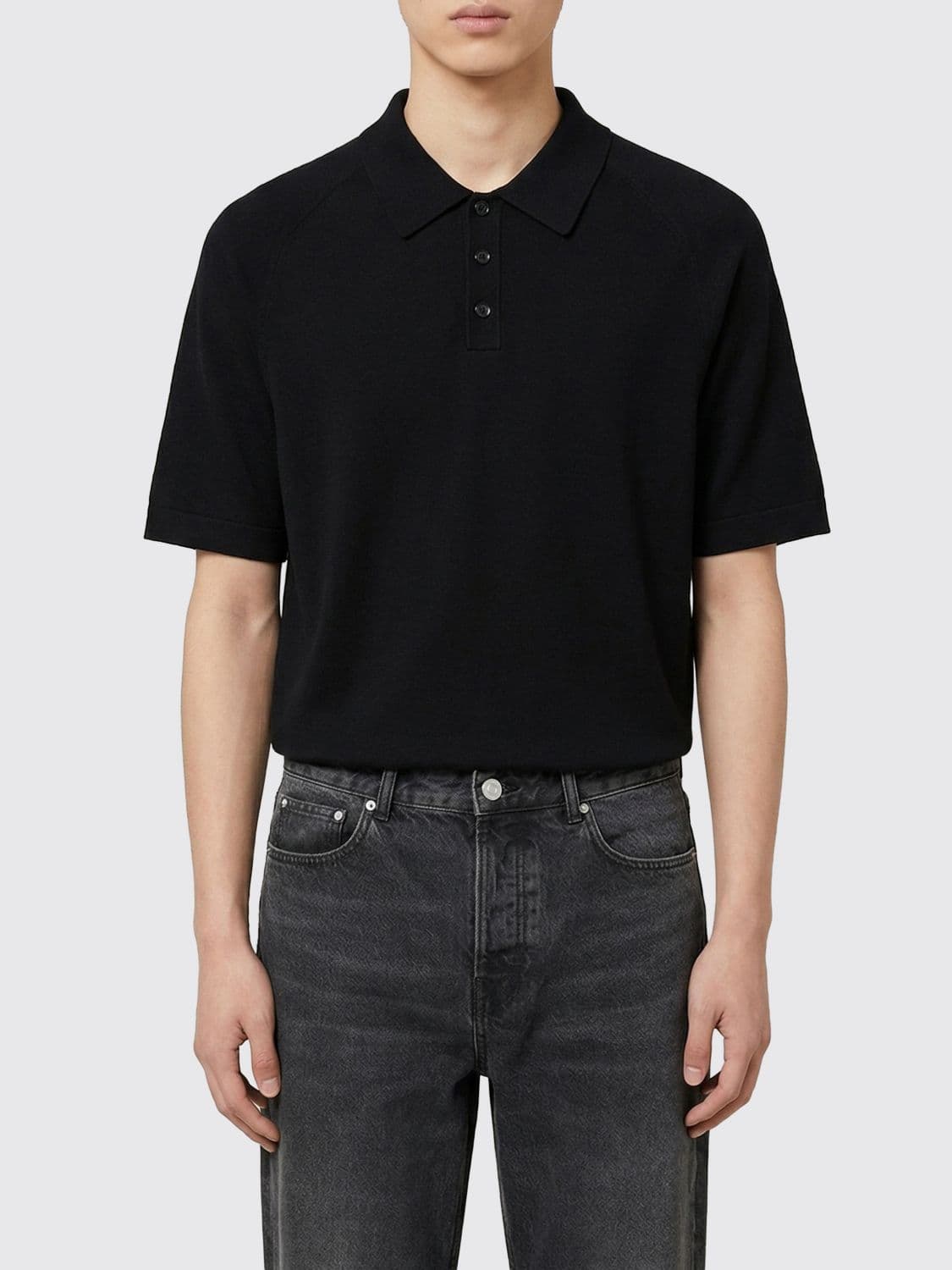 Ami Paris Knitted Wool Polo Shirt