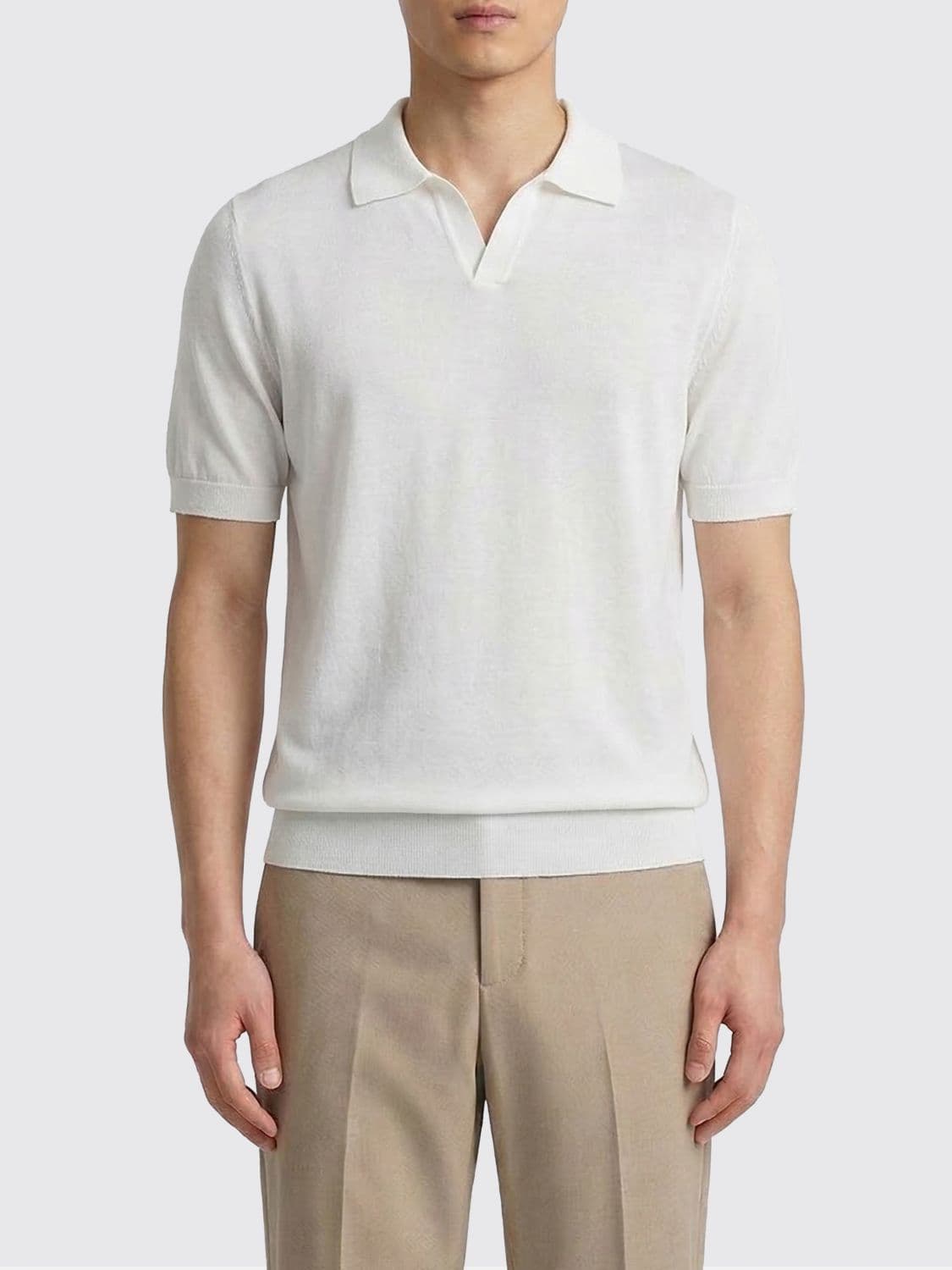 Tagliatore Cotton Knit Polo Shirt · 46