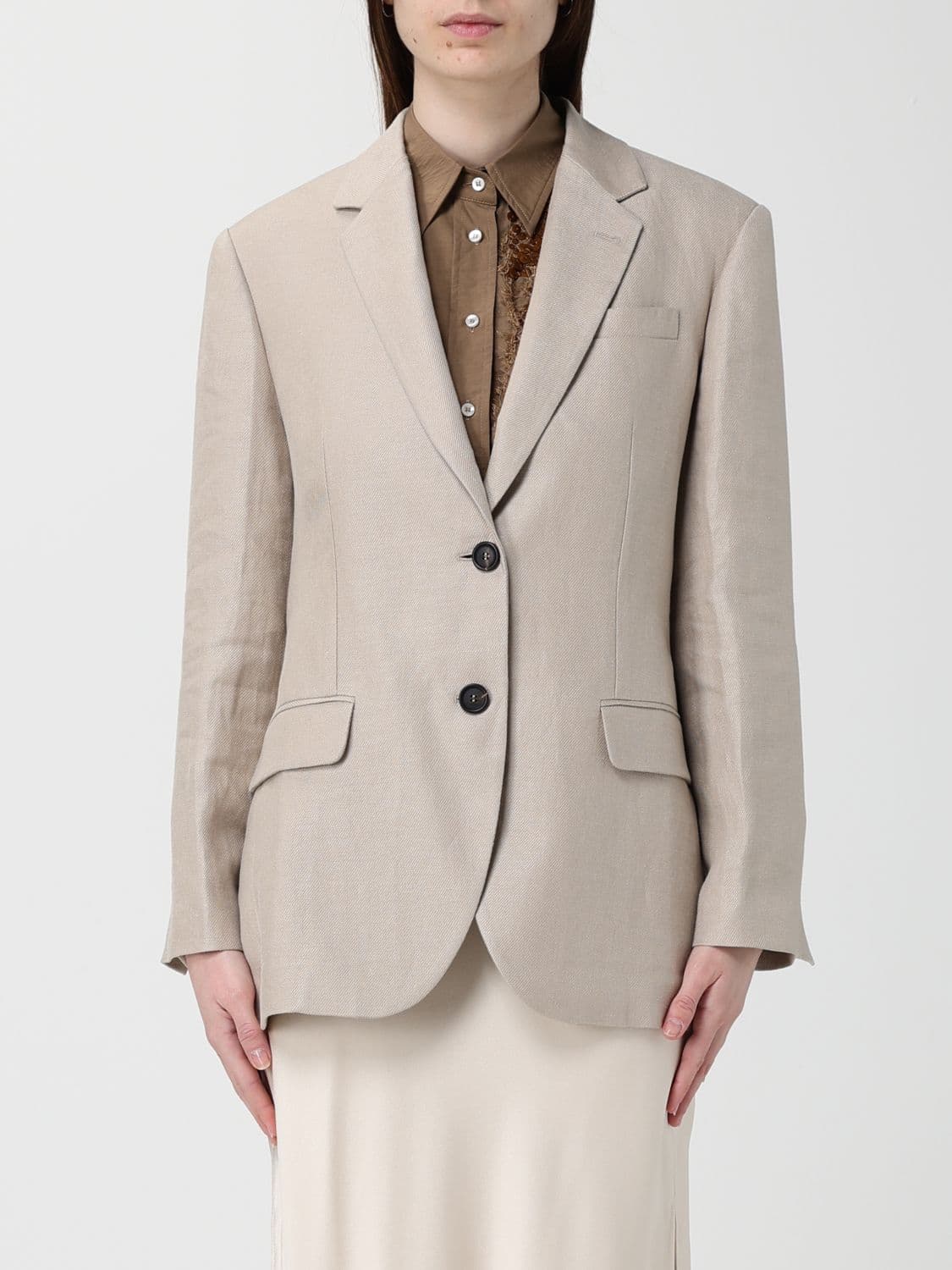 Brunello Cucinelli Linen Single-Breasted Blazer