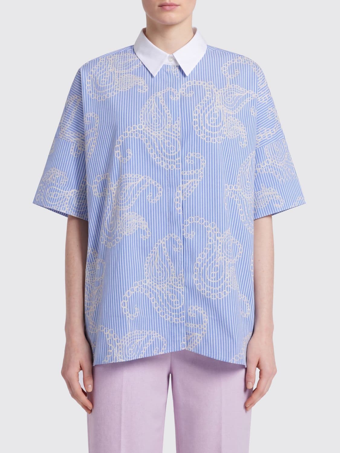 Fay Casual Cotton Shirt with Paisley Print · S