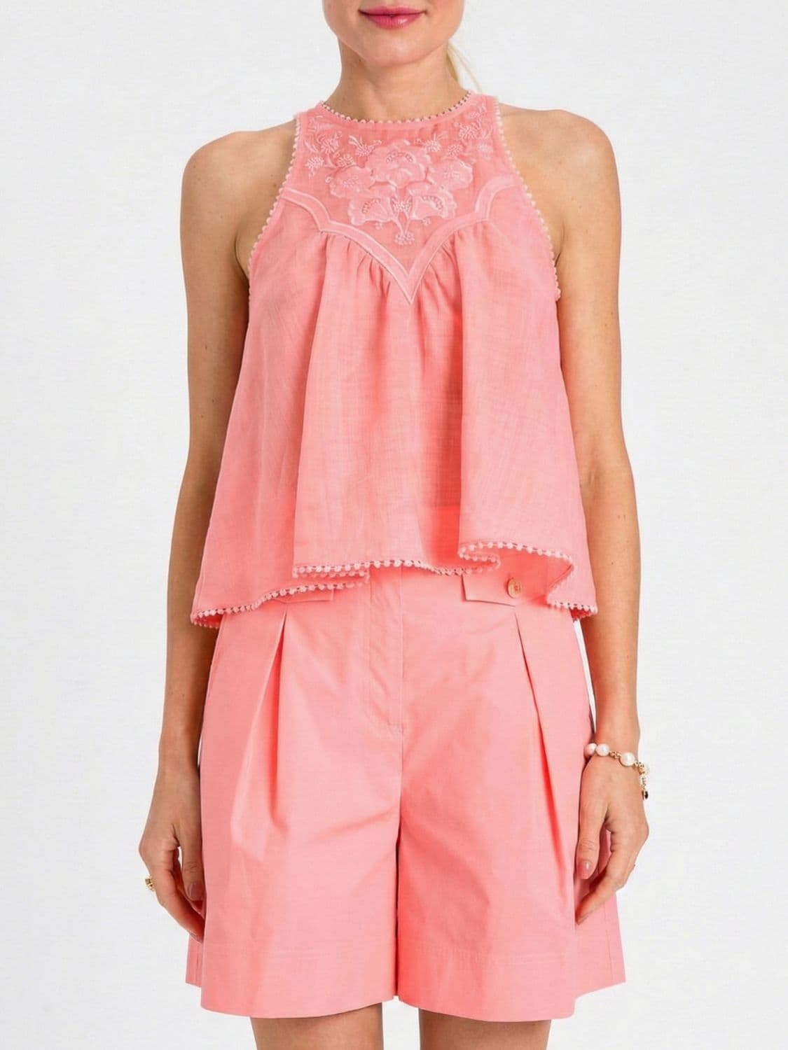 Twinset Embroidered Linen Top