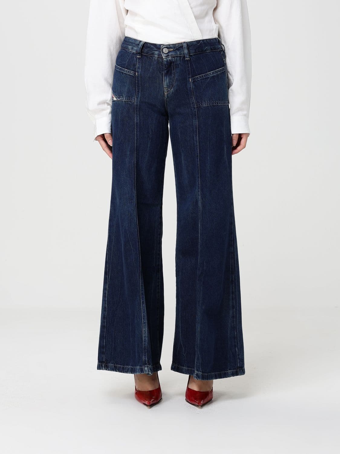 Diesel D-Akii Flared Cotton Denim Jeans