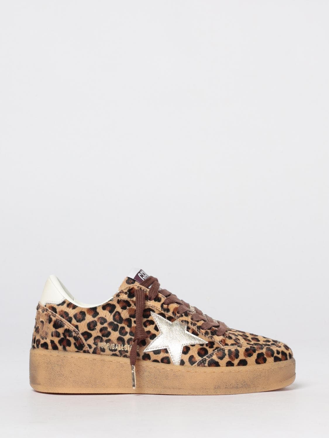 Golden Goose Ball Star Used-Effect Pony Skin and Leather Sneakers