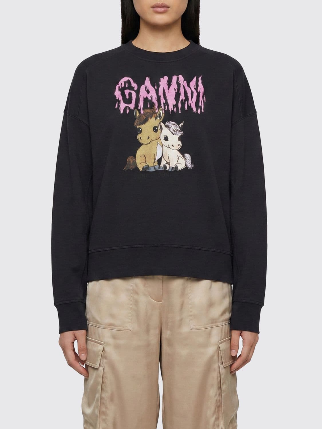 Ganni Phantom Grey Isoli Organic Cotton Sweatshirt