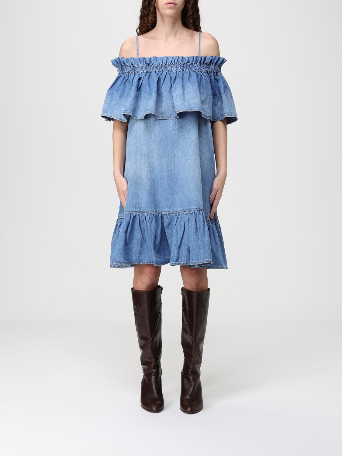 Pinko Cotton Dress with Flounce · 42