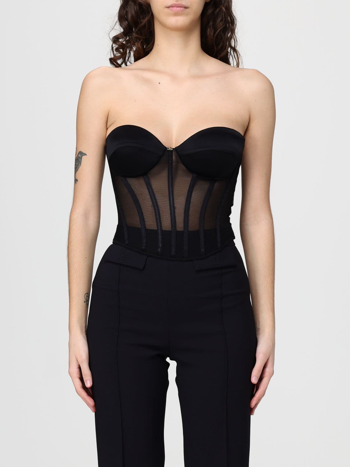 Elisabetta Franchi Crepe Bustier Top