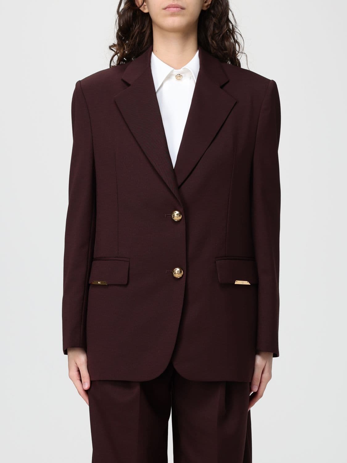 Elisabetta Franchi Virgin Wool Blend Single-Breasted Blazer