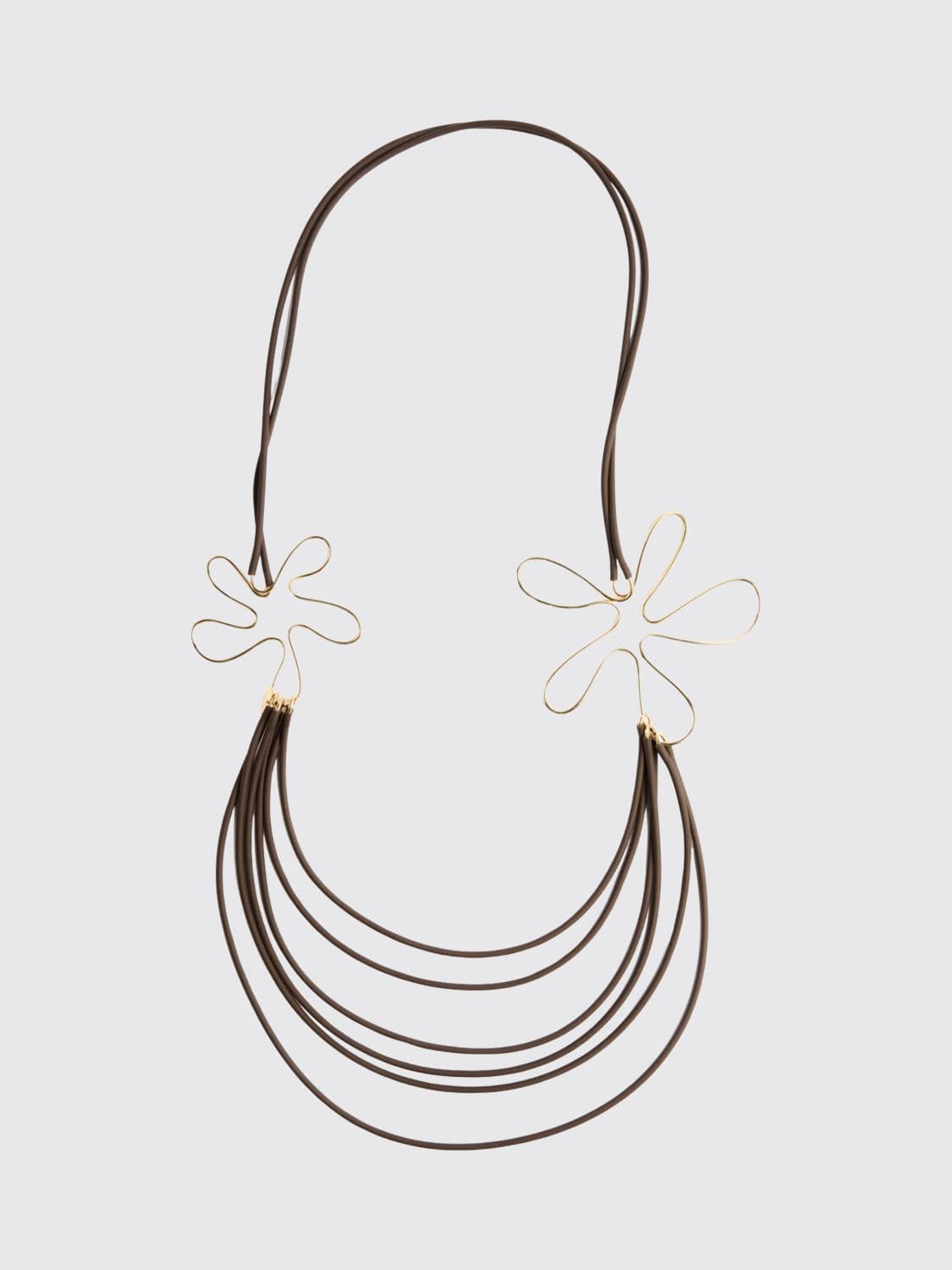 Liviana Conti Leather and Metal Necklace