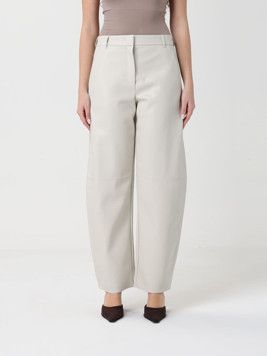 Max Mara Wide Leg Trousers in Faux Leather · M