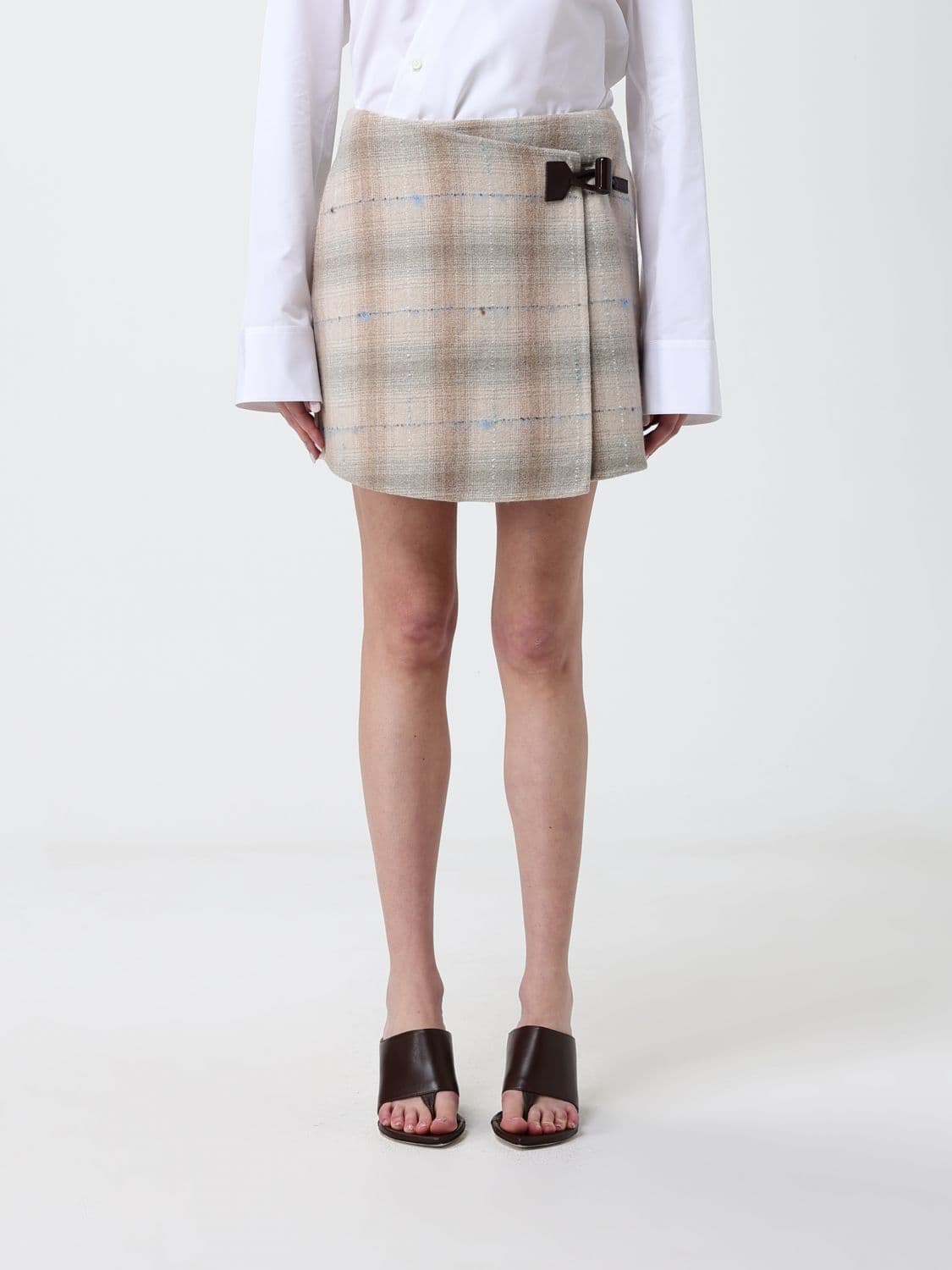Loewe Check Wool and Cashmere Mini Skirt