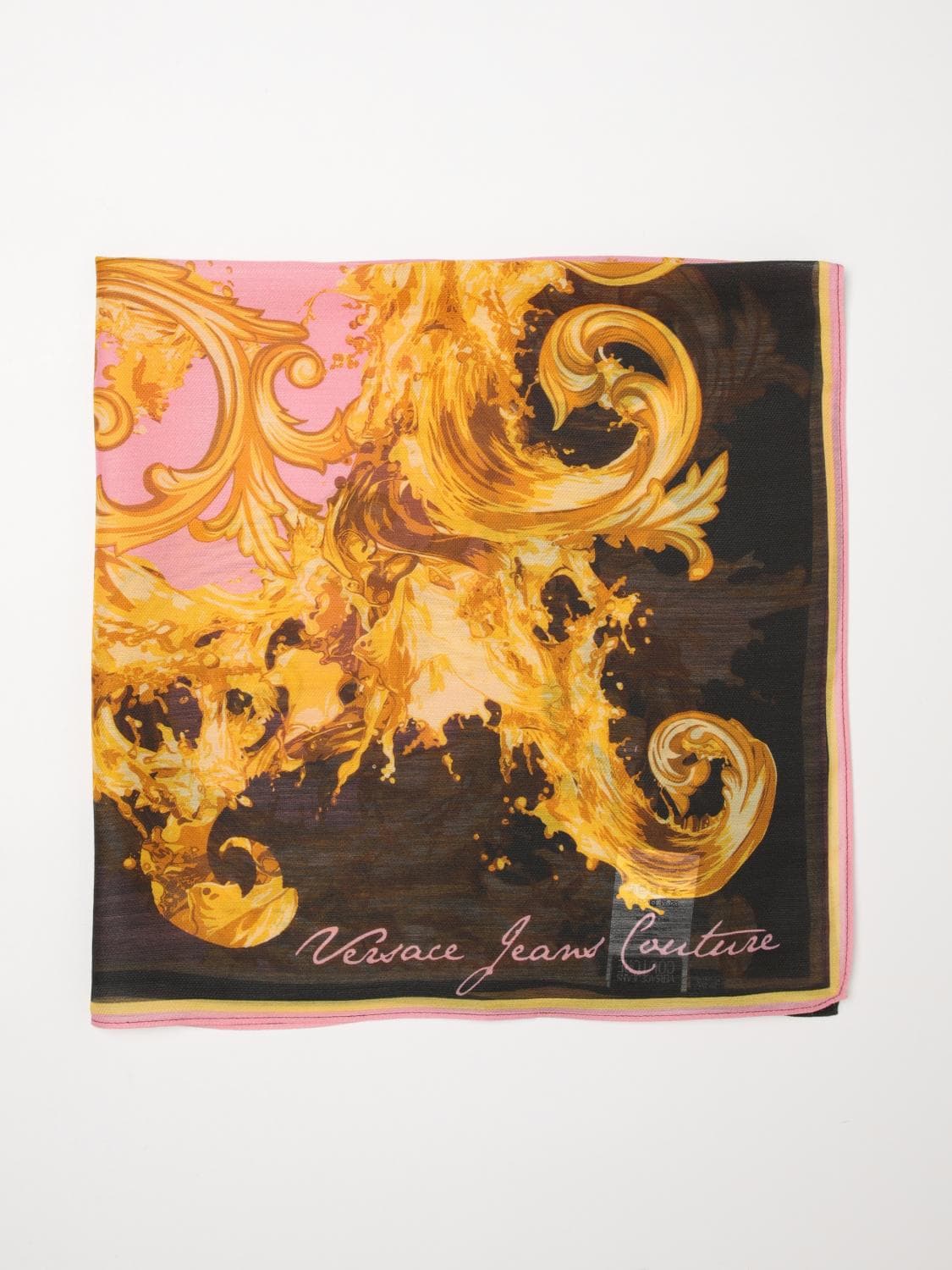 Versace Jeans Couture Baroque Print Silk Foulard