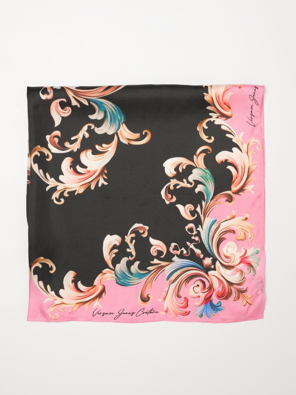 Versace Jeans Couture Baroque Print Silk Foulard