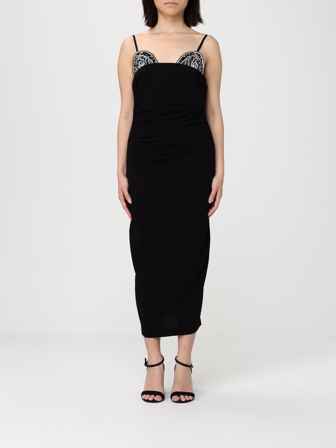 Pinko Carruba Midi Dress with Jewel Embroidery · 40