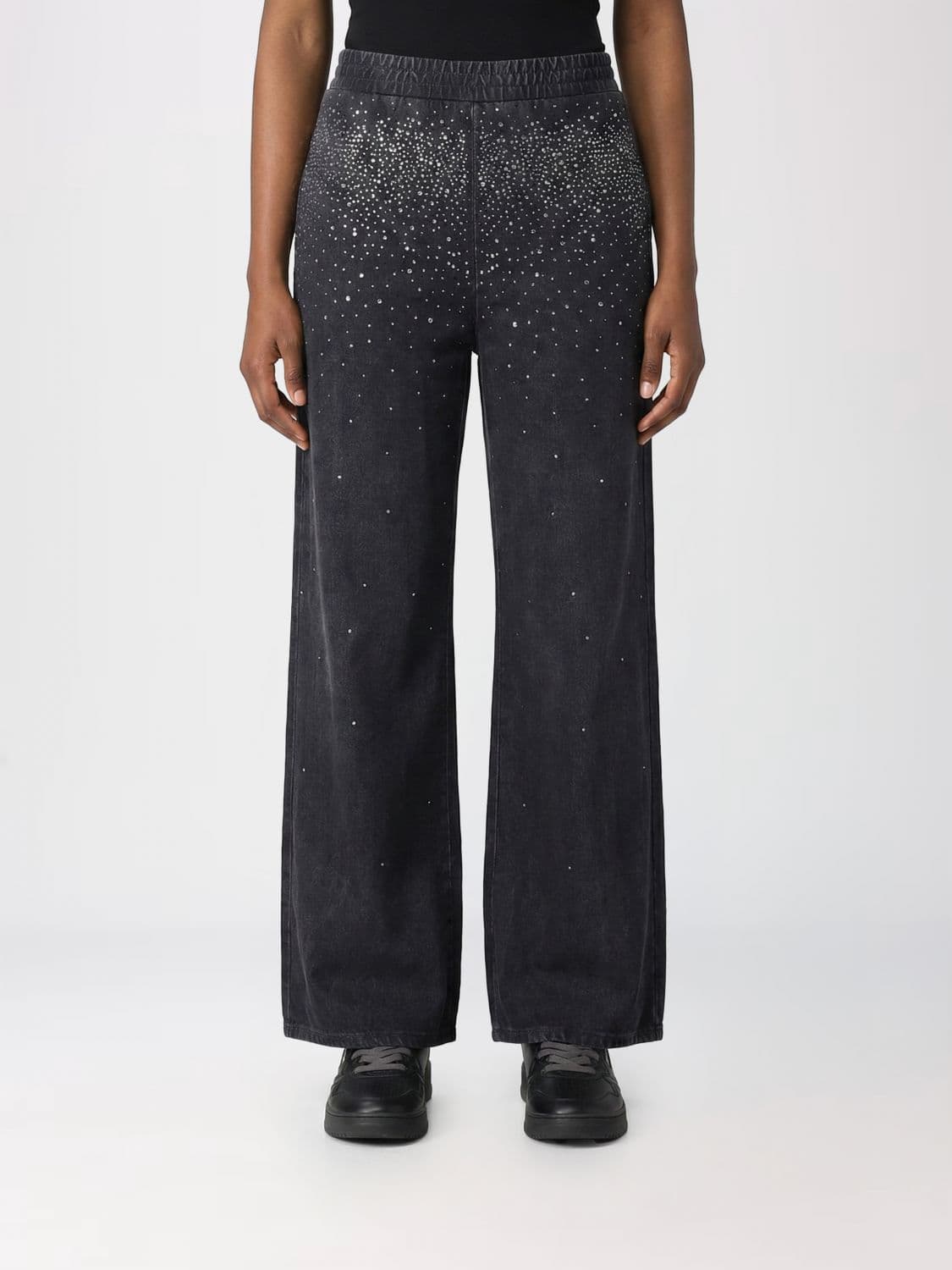 Liu Jo Cotton Trousers with Rhinestones