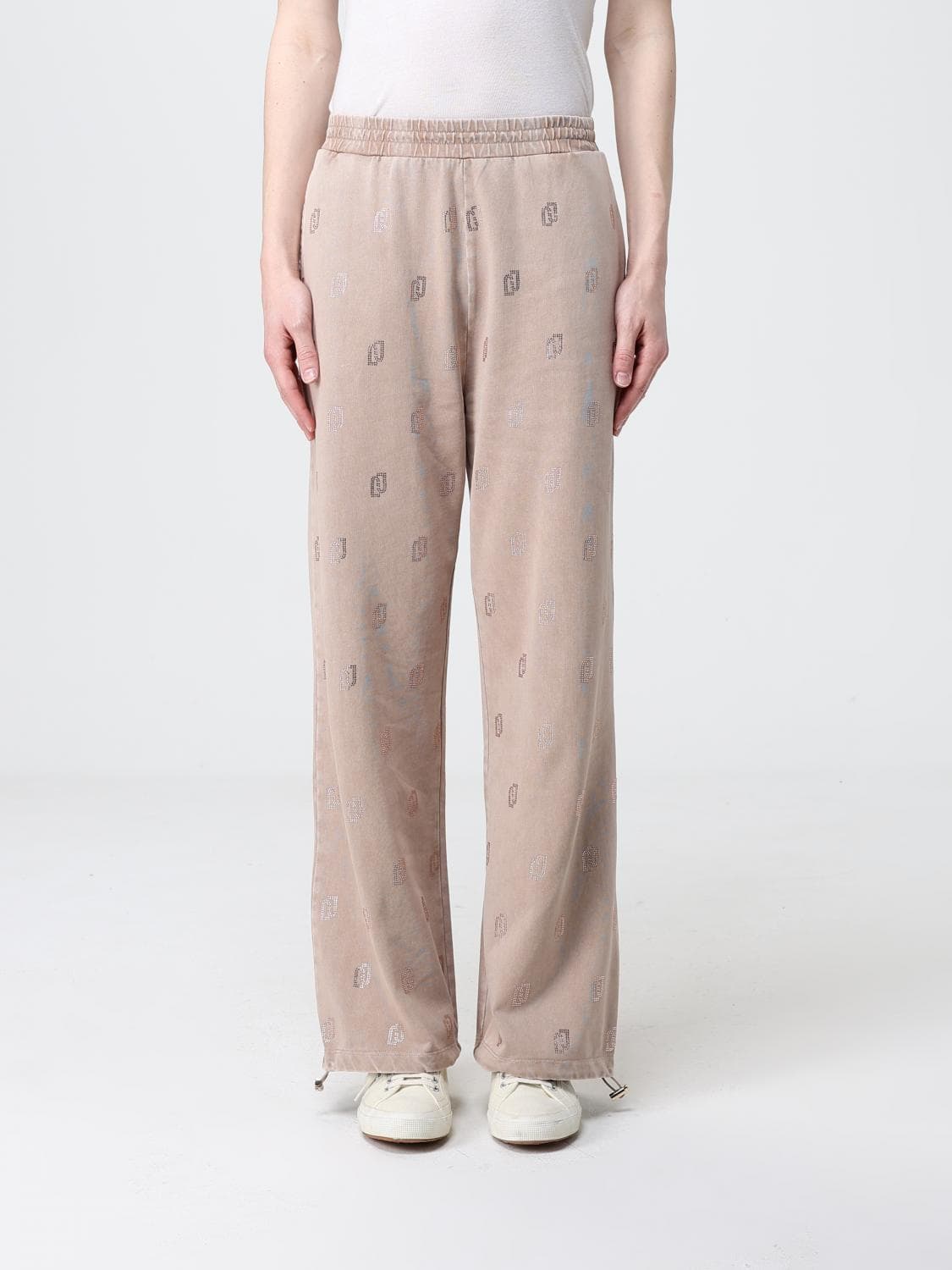 Liu Jo Cotton Trousers with Rhinestones