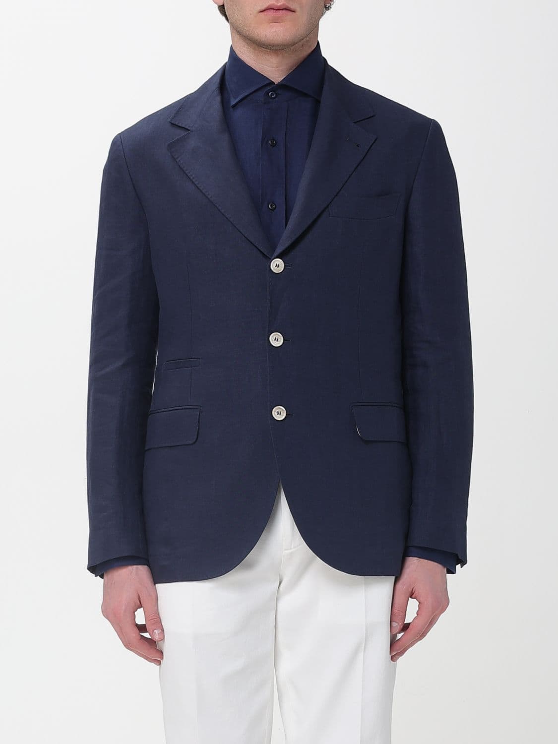 Brunello Cucinelli Single Breasted Linen Blazer