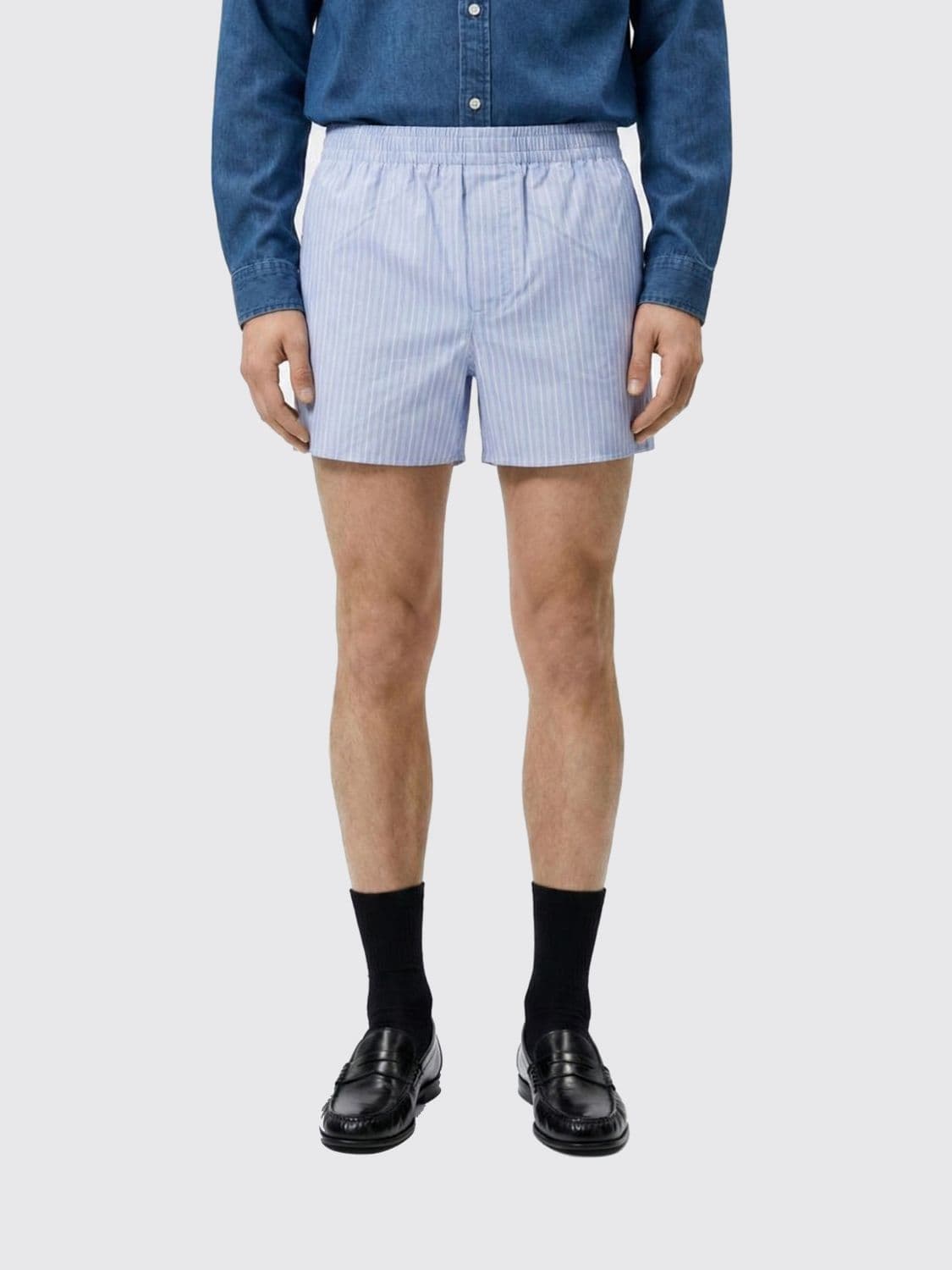 Ami Paris Striped Cotton Boxer Shorts