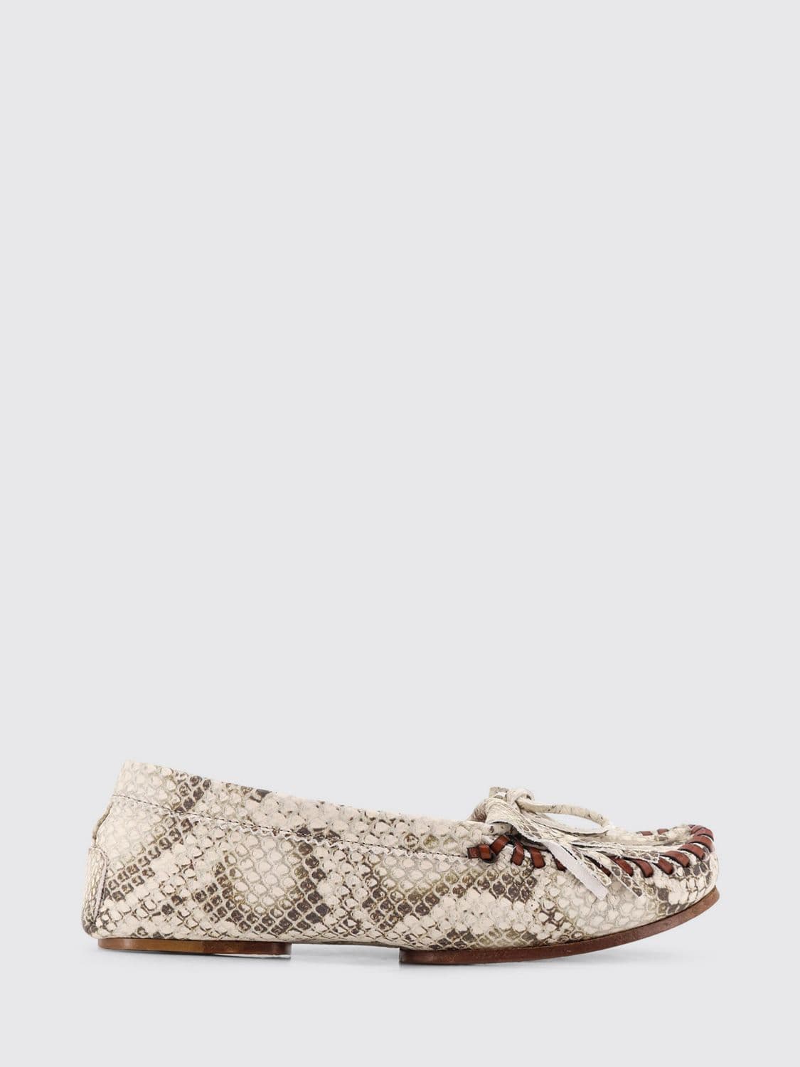 Paris Texas Python Print Leather Loafers Indiana