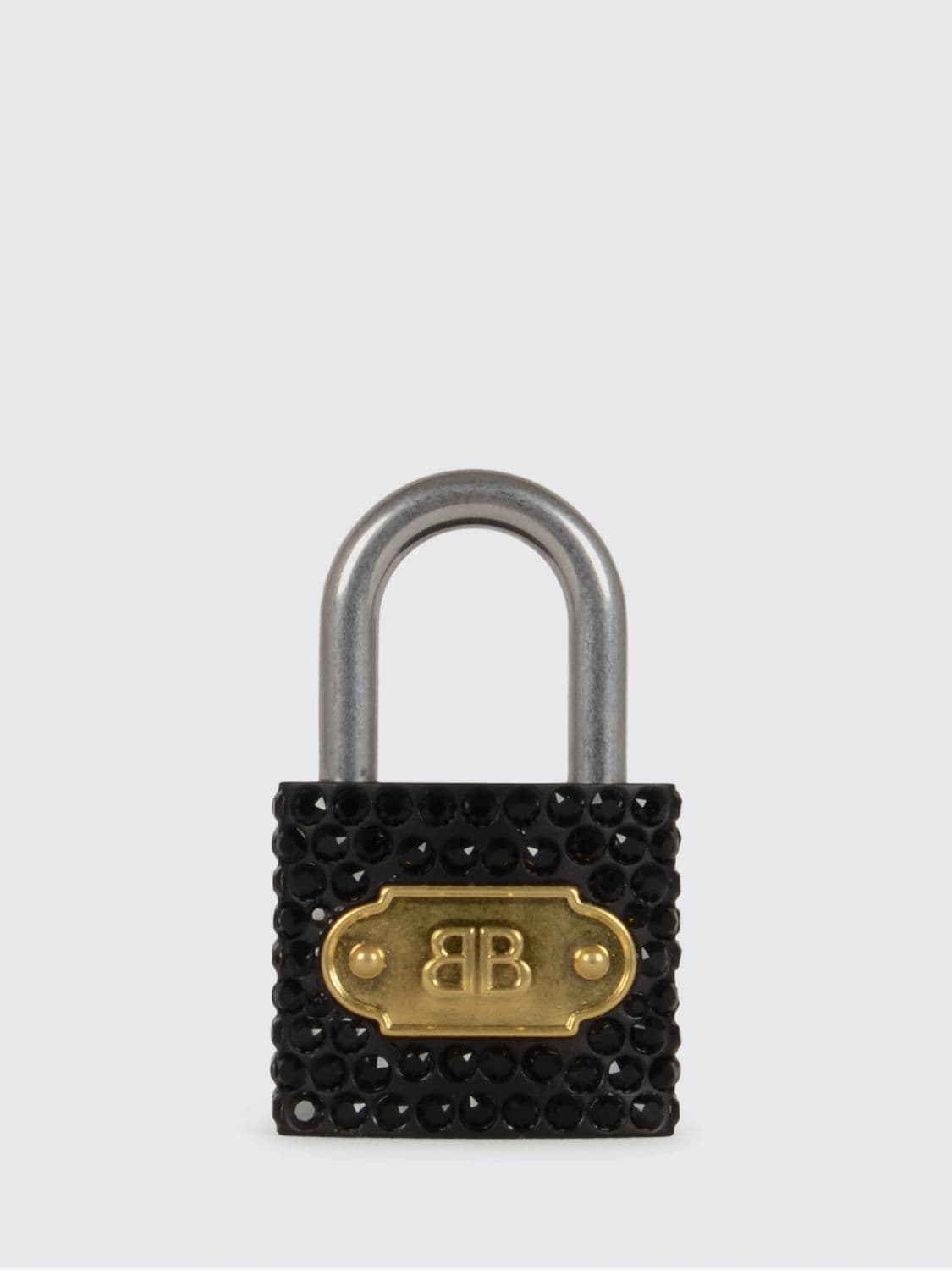 Balenciaga Padlock Metal Keychain with Set Rhinestones · OS